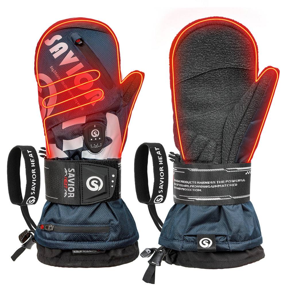 Heated Snowboard Mittens with App Control, 3M Insulation, and Kevlar Palm