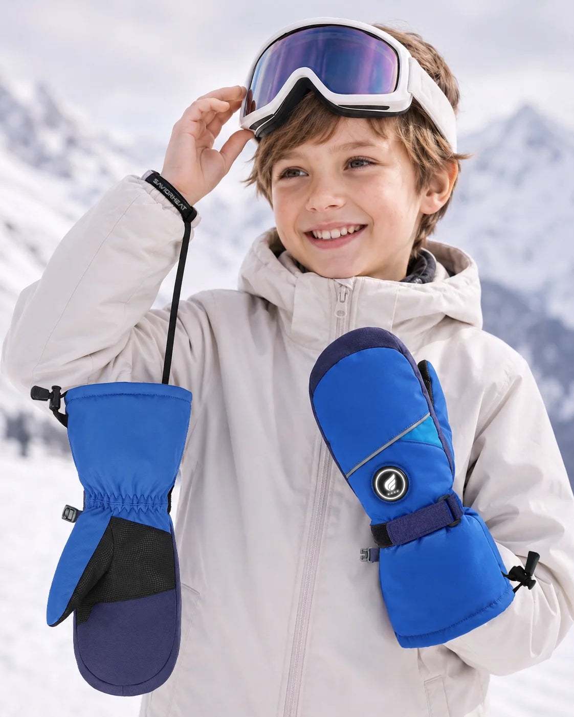 Secure Strap - Savior Heat Lightweight Kids Heated Ski Gloves