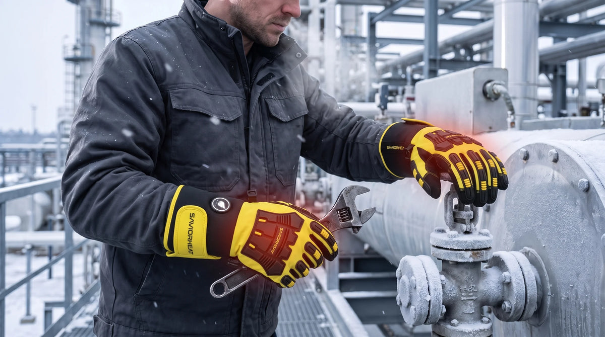 Savior Heat Heavy-Duty Heated Work Gloves - Cinch-Cuff Hi-Vis Yellow product detail