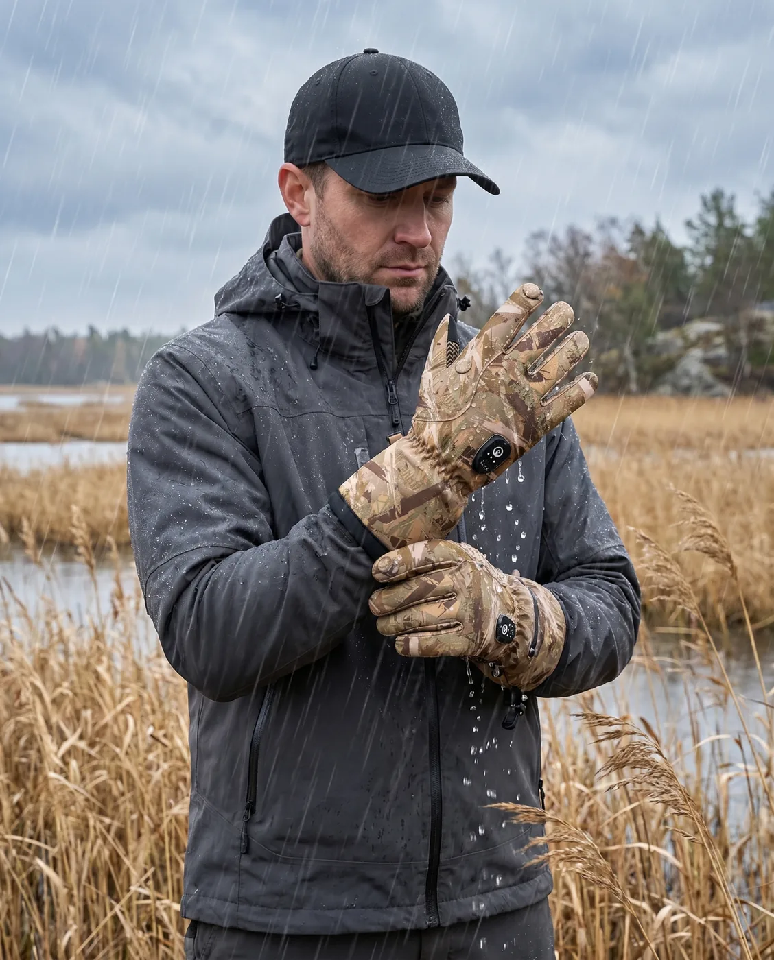 Multi-Layer Construction - Savior Heat HUGP01FC Marsh Camo Hunting Gloves 2.0