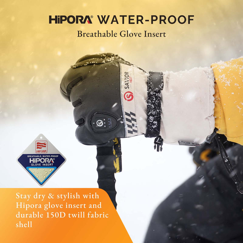 Chargez l&#39;image dans la visionneuse de la galerie, Savior Heated Ski Gloves 2.0 – Bluetooth &amp; Waterproof Goatskin
