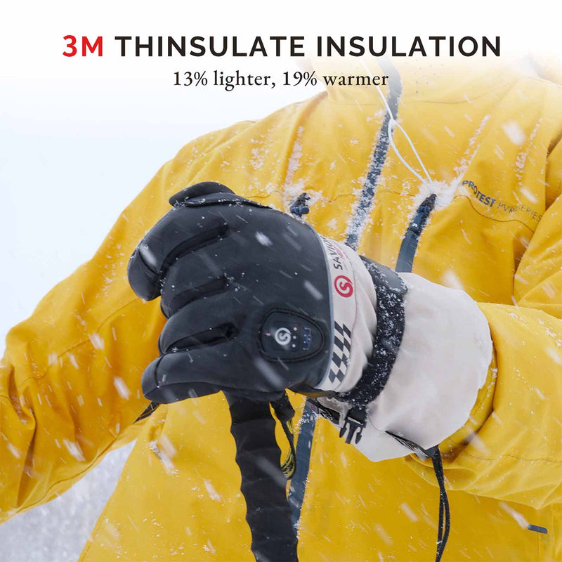 Chargez l&#39;image dans la visionneuse de la galerie, Savior Heated Ski Gloves 2.0 – Bluetooth &amp; Waterproof Goatskin
