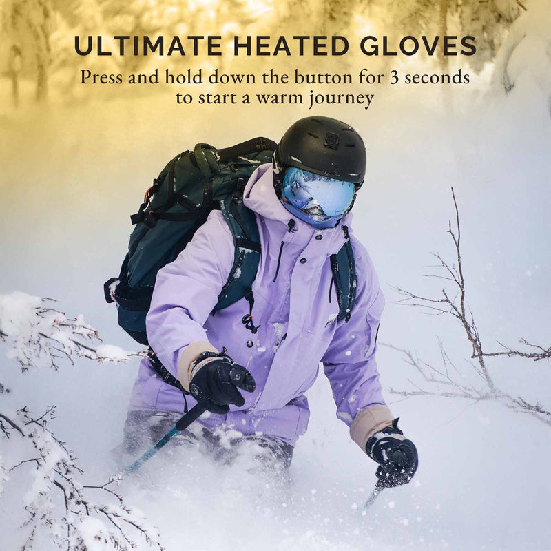 Chargez l&#39;image dans la visionneuse de la galerie, Savior Heated Ski Gloves 2.0 – Bluetooth &amp; Waterproof Goatskin
