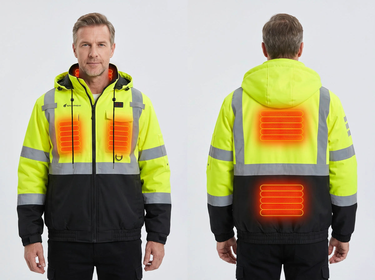 Full-Core Heating - Savior Heat High-Visibility Utility Heated Work Jacket