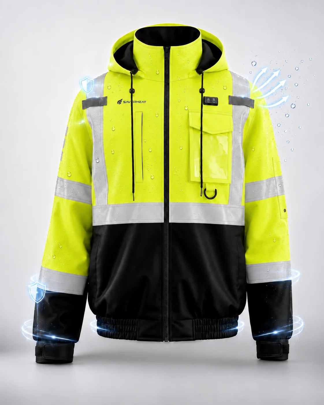 Rugged Weather Protection - Savior Heat High-Visibility Utility Heated Work Jacket