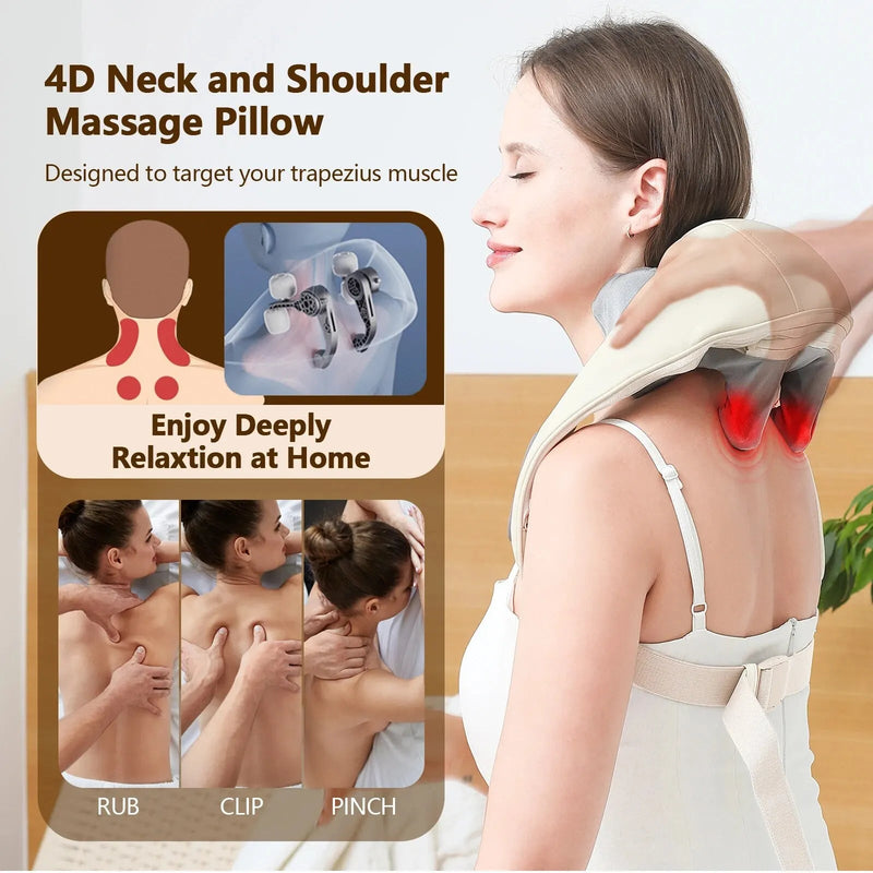 Laden Sie das Bild in Galerie -Viewer, Neck Massager, Shiatsu Back Shoulder and Neck Massager with Heat Electric Shoulder

