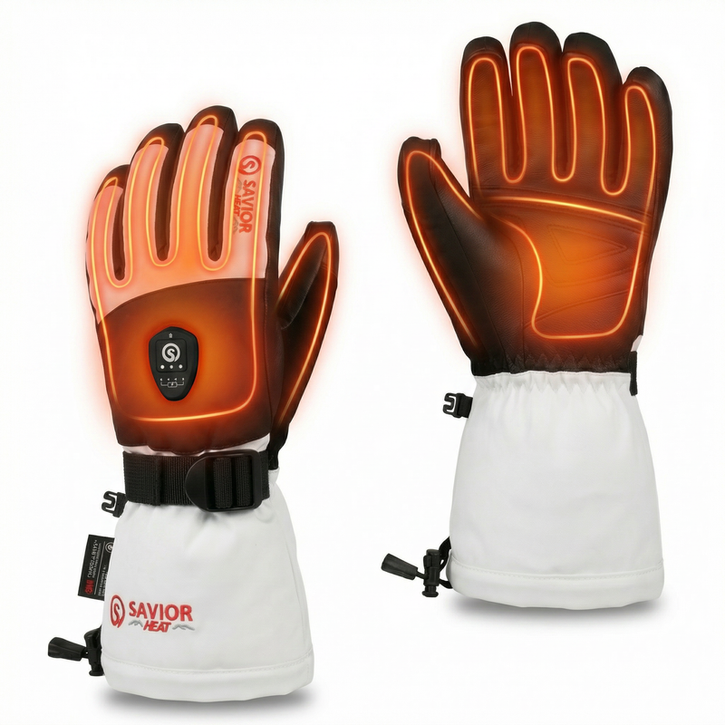 Load image into Gallery viewer, Savior heat electric heated ski gloves feature an innovative EH System that places far-infrared heating elements across five fingers, fingertips, and the back of the hand.
