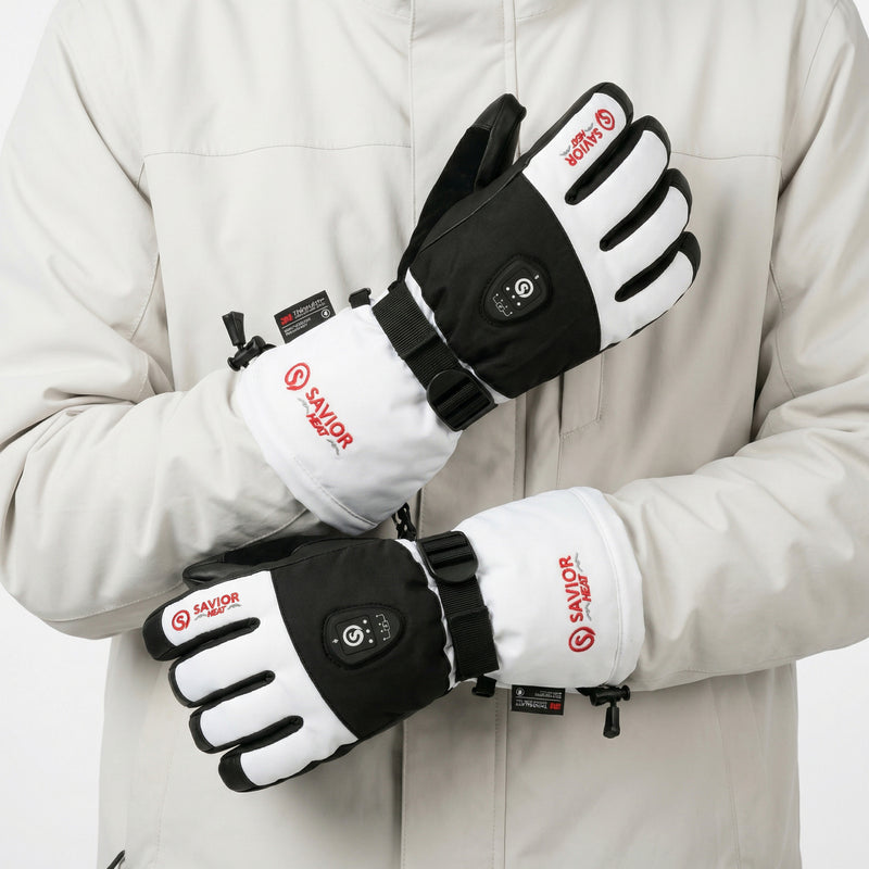 Load image into Gallery viewer, Built for versatility, Savior Heated Ski Gloves 2.0 with upgraded Bluetooth control keep your hands warm during skiing, snowboarding, hunting and even in ultra-cold freezer conditions.
