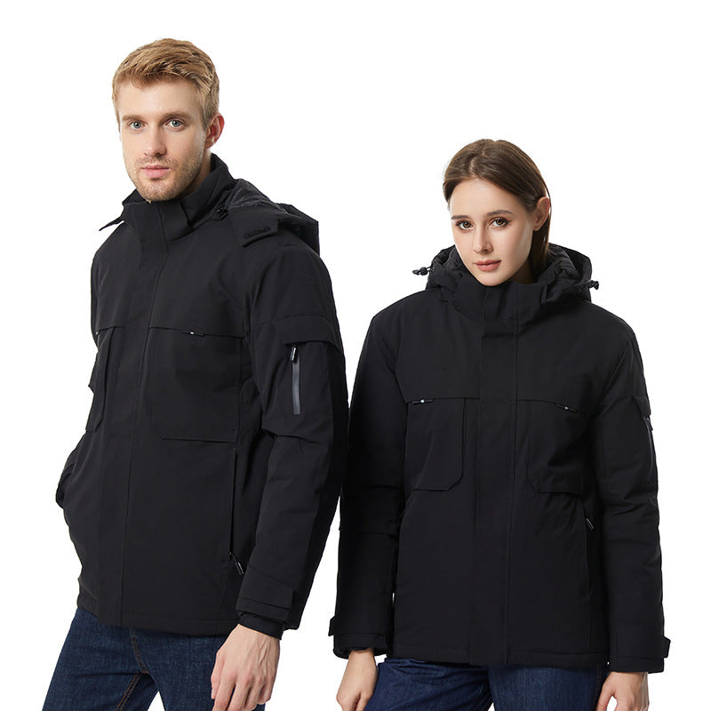 Chargez l&#39;image dans la visionneuse de la galerie, Savior Men&#39;s Women&#39;s Heated Work Jacket With Hood For Winter
