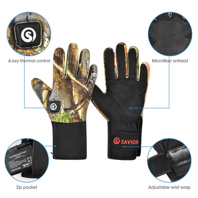 Laden Sie das Bild in Galerie -Viewer, Savior Hunting Winter Warm Heated Gloves  Windproof  for Fishing Hunting Outdoor
