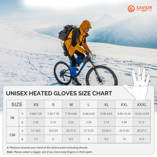Gants chauffants Savior Heat pour hommes et femmes, gants à batterie électrique rechargeable S20