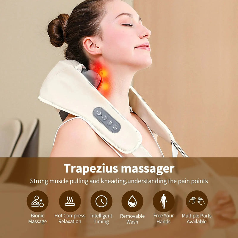 Laden Sie das Bild in Galerie -Viewer, Neck Massager, Shiatsu Back Shoulder and Neck Massager with Heat Electric Shoulder
