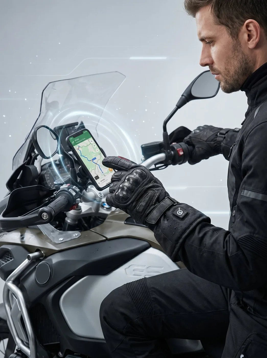 Touchscreen Friendly - Savior Heat SDW03 Heated Motorcycle Gloves