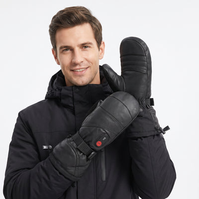 S38 Full-Leather Heated Mittens