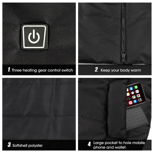 Savior Men's Women's  USB Heated Down Jacket With Hood