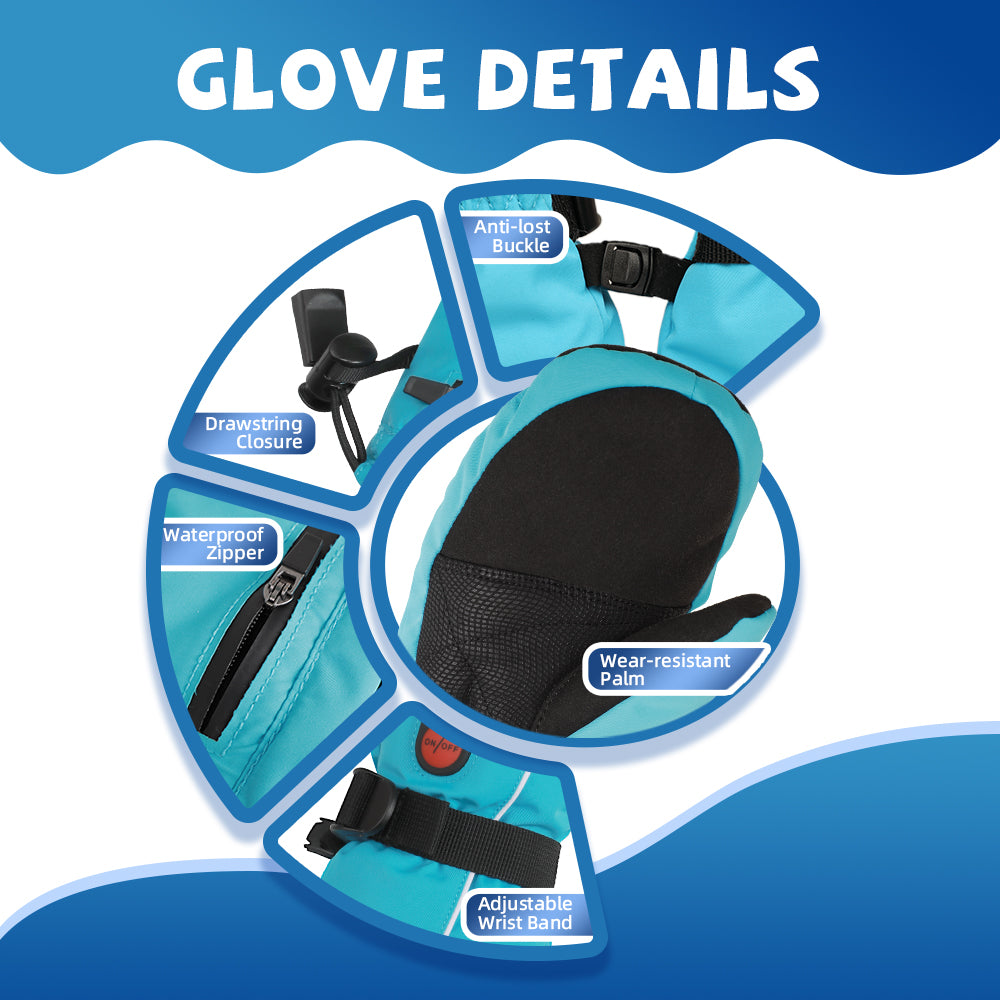 Heated Kid Mittens for Snow Activities – Waterproof and Soft for Children