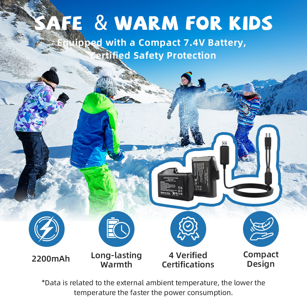 Heated Kid Mittens for Snow Activities – Waterproof and Soft for Children