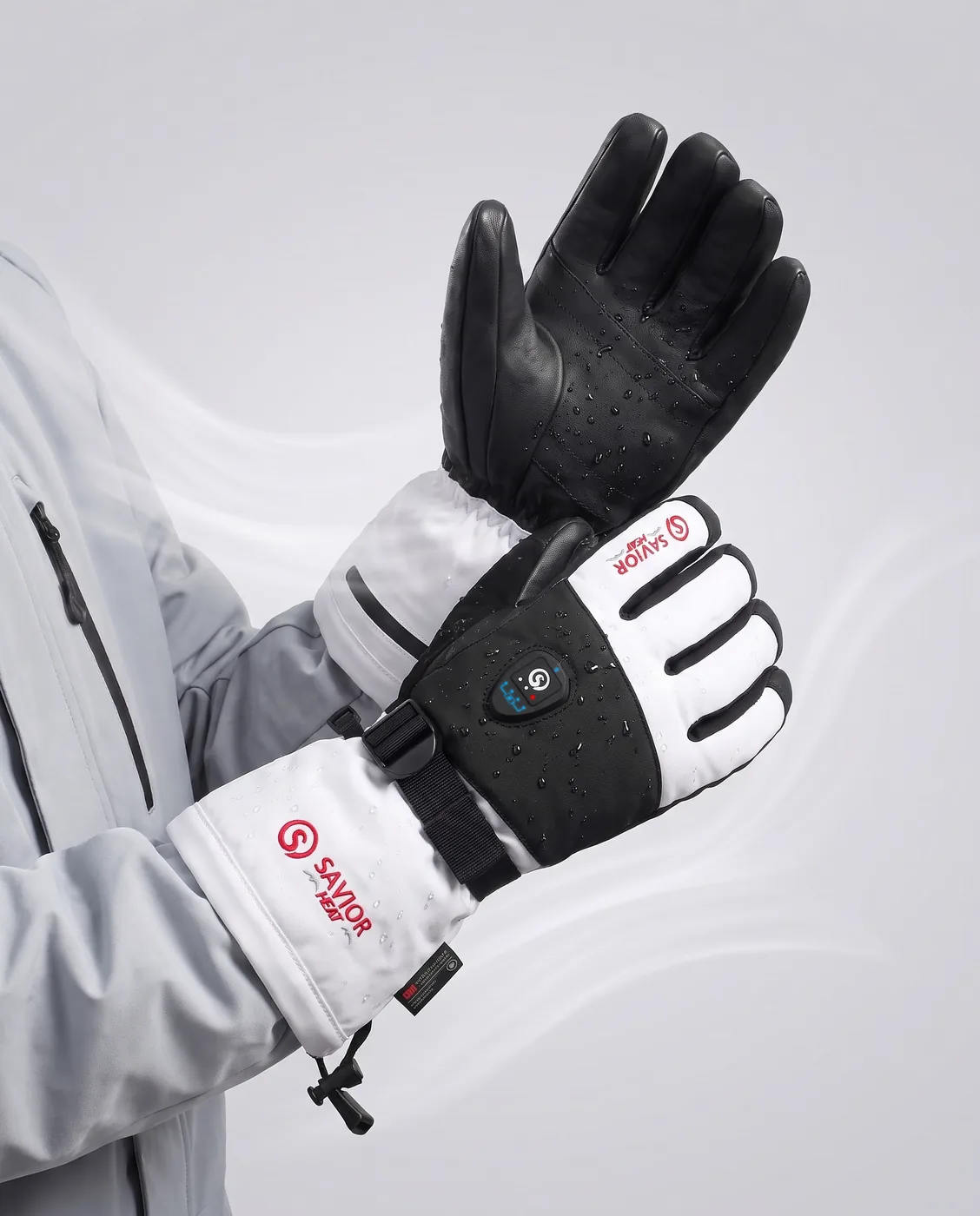 Waterproof & Windproof - Savior Heat SKGP01FW App Control Heated Ski Gloves 2.0