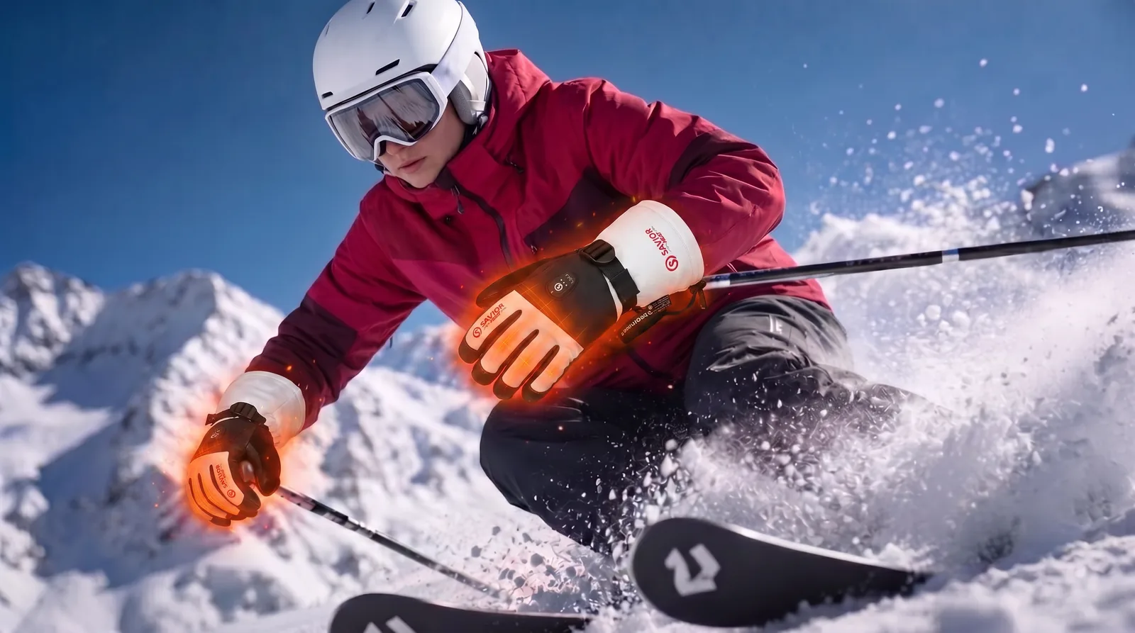 Savior Heat SKGP01FW App Control Heated Ski Gloves 2.0 product detail