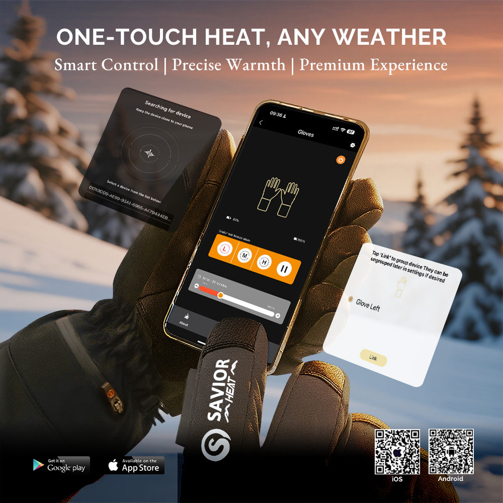 Savior Heated Gloves – 10s Fast Heat, Smart Control, Designed for Skiing and Outdoor Activities