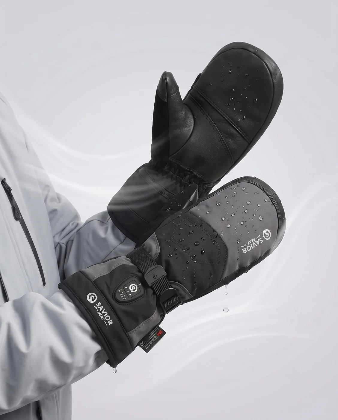 Waterproof & Windproof - Savior Heat SKGP02MS App-Control Heated Ski Mittens 2.0