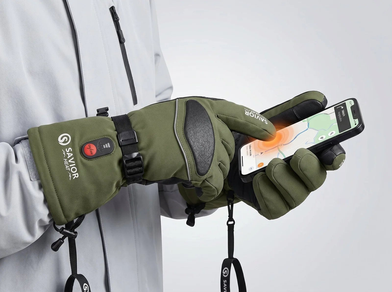 Touchscreen Friendly - Savior Heat SKGU04FG 3000mAh Heated Ski Gloves