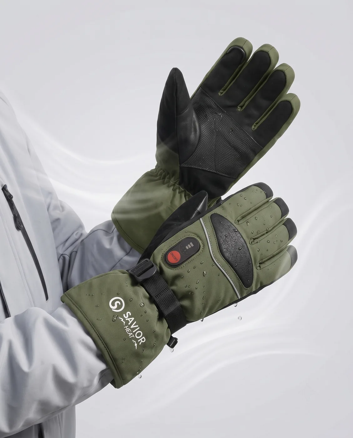 Waterproof & Windproof - Savior Heat SKGU04FG 3000mAh Heated Ski Gloves