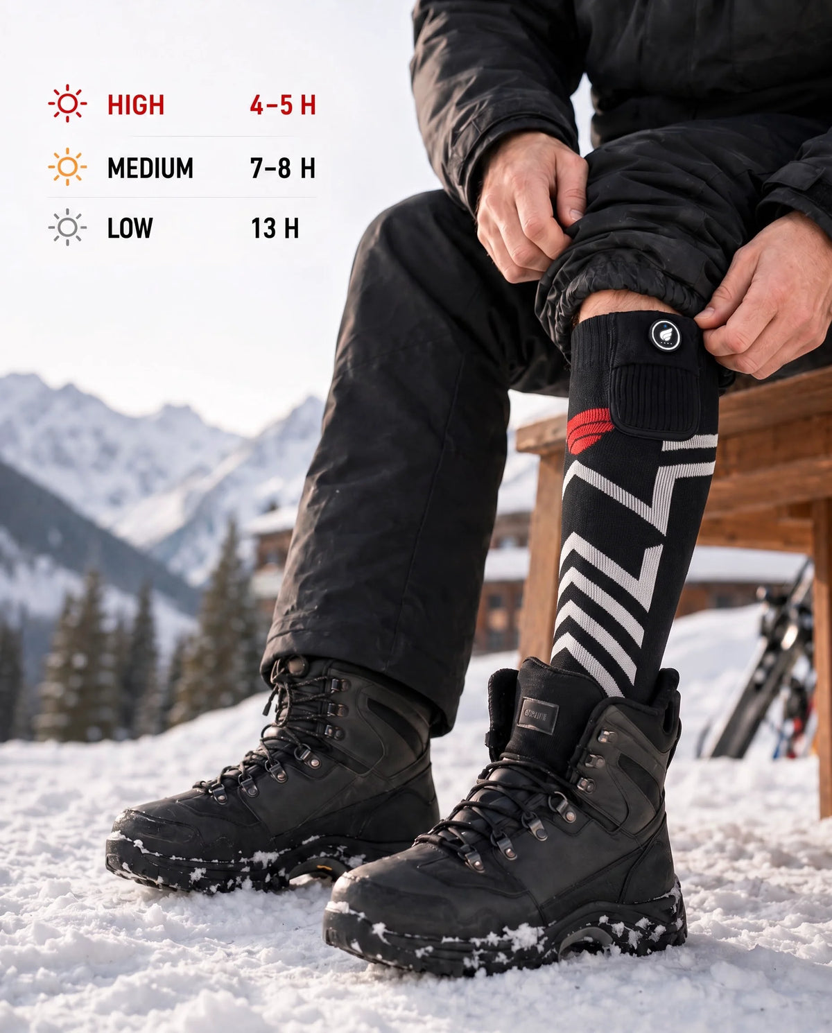 Machine Washable - Savior Heat Silverline All-Around Comfort Heated Ski Socks