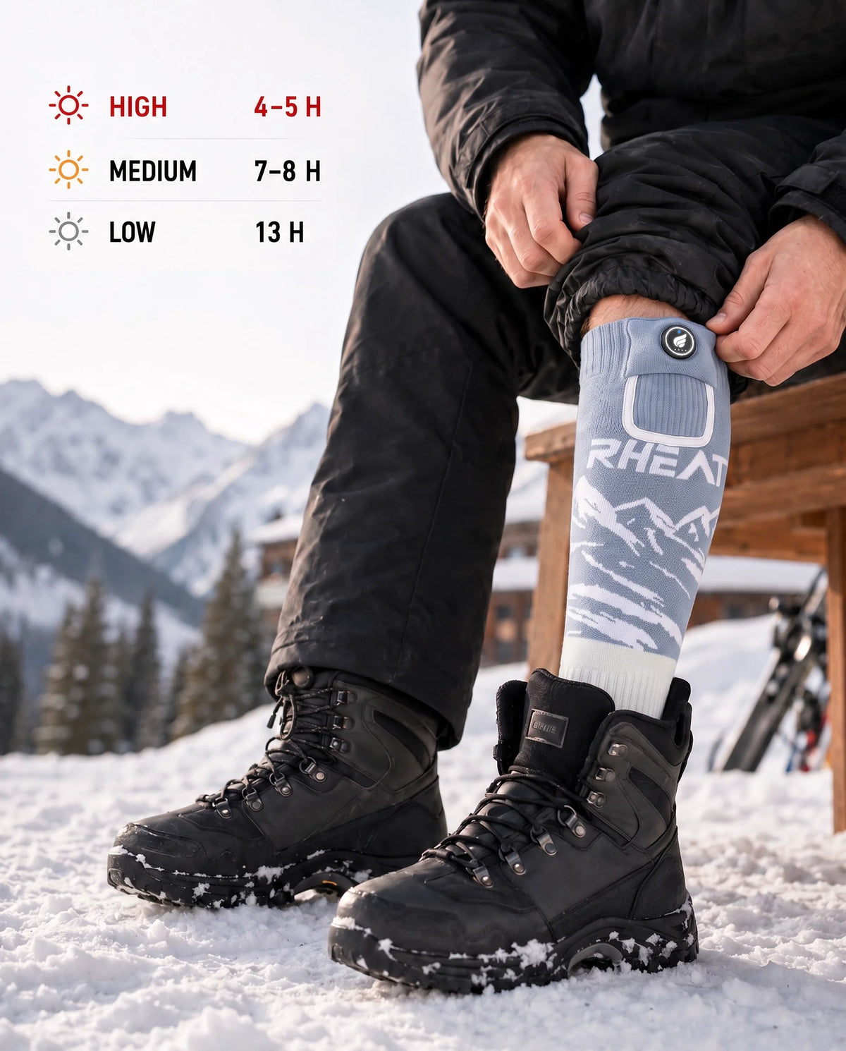 Machine Washable - Savior Heat Heat-Transfer Arch Support Heated ski Socks