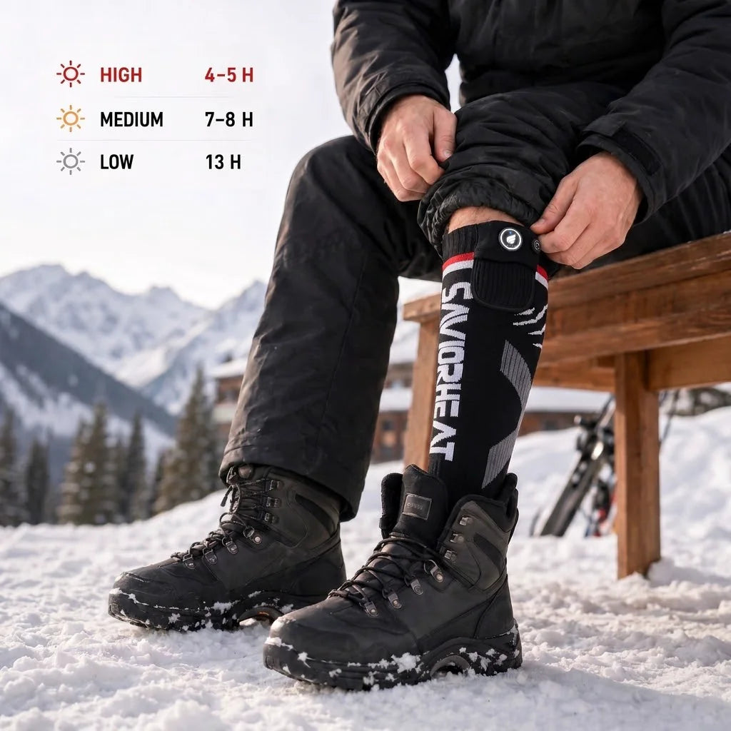 Machine Washable - Savior Heat Magsnapic Charge Smart Heated Ski Socks