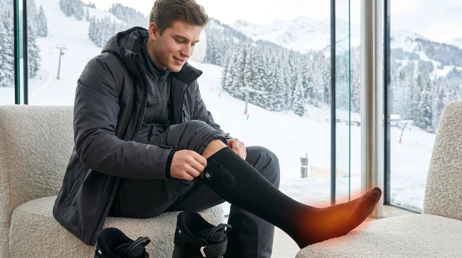 Suitable for outdoor sports - Savior Heat SS02B Heated Snowboard Socks