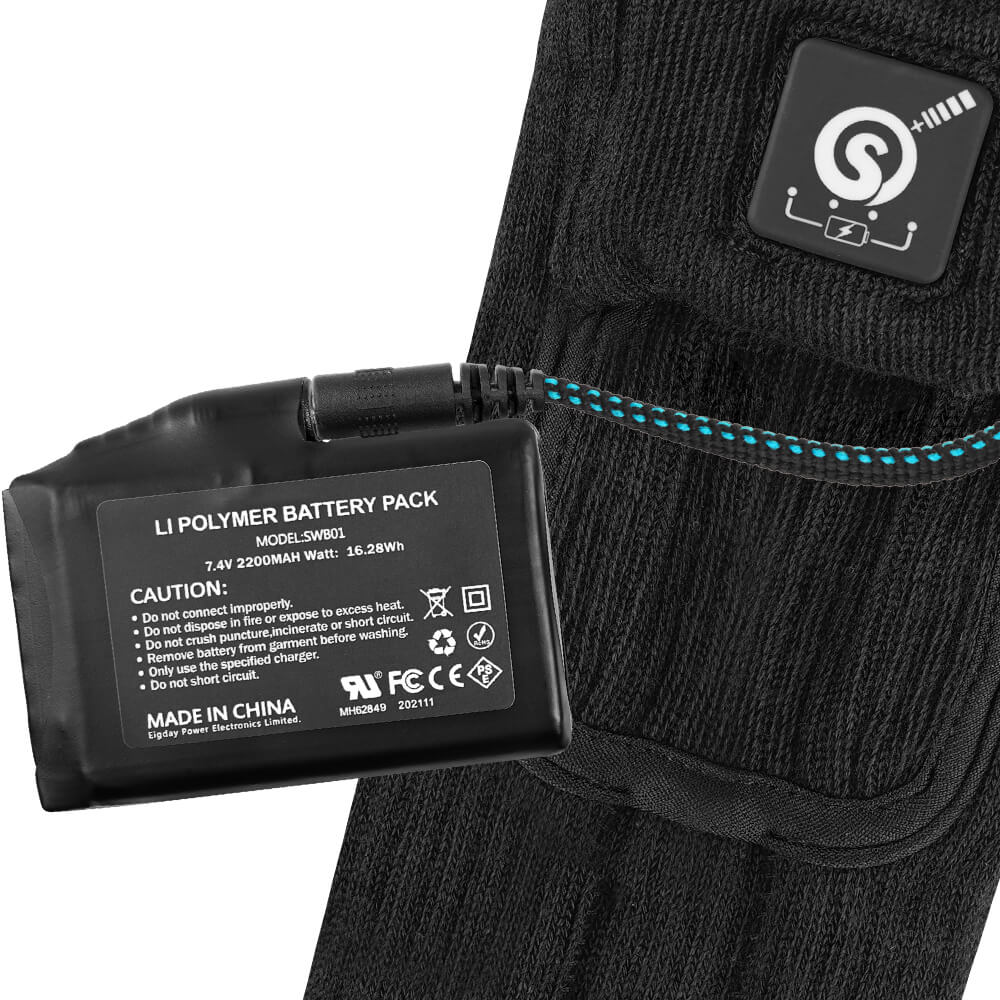 Savior 7.4V Electric Heated snowboard Socks For Men Women