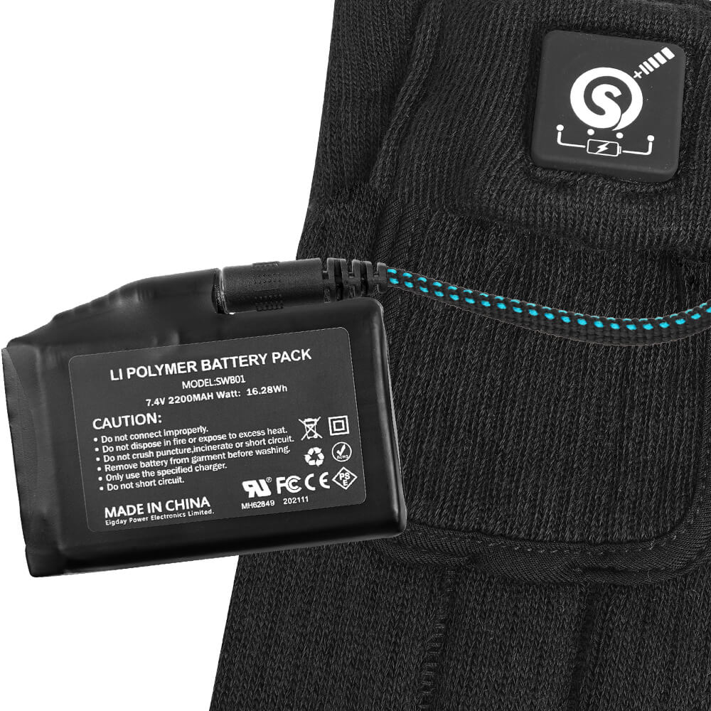 Chaussettes chauffantes Savior HEAT pour hommes et femmes Chaussettes à batterie pour pieds froids Chaussettes électriques thermiques pour le camping Chauffe-pieds d'hiver