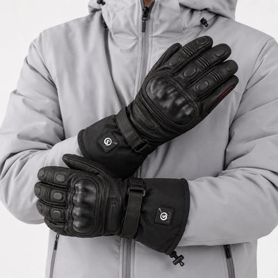 Savior Heat SDW03 Heated Motorcycle Gloves worn by model
