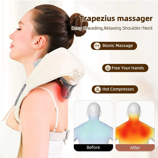 Neck Massager, Shiatsu Back Shoulder and Neck Massager with Heat Electric Shoulder