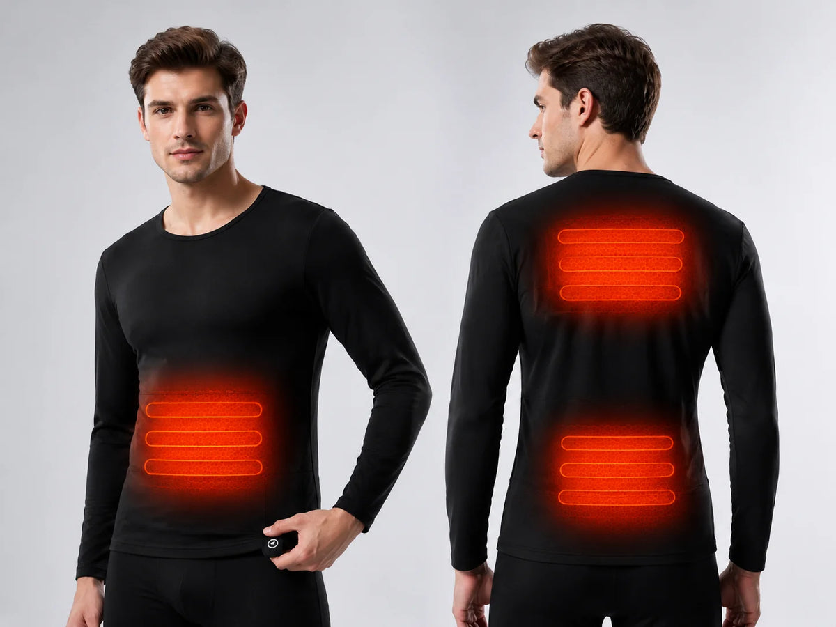 Core-Zone Heating - Savior Heat Men's Soft Wool-Blend Heated Base Layer Top