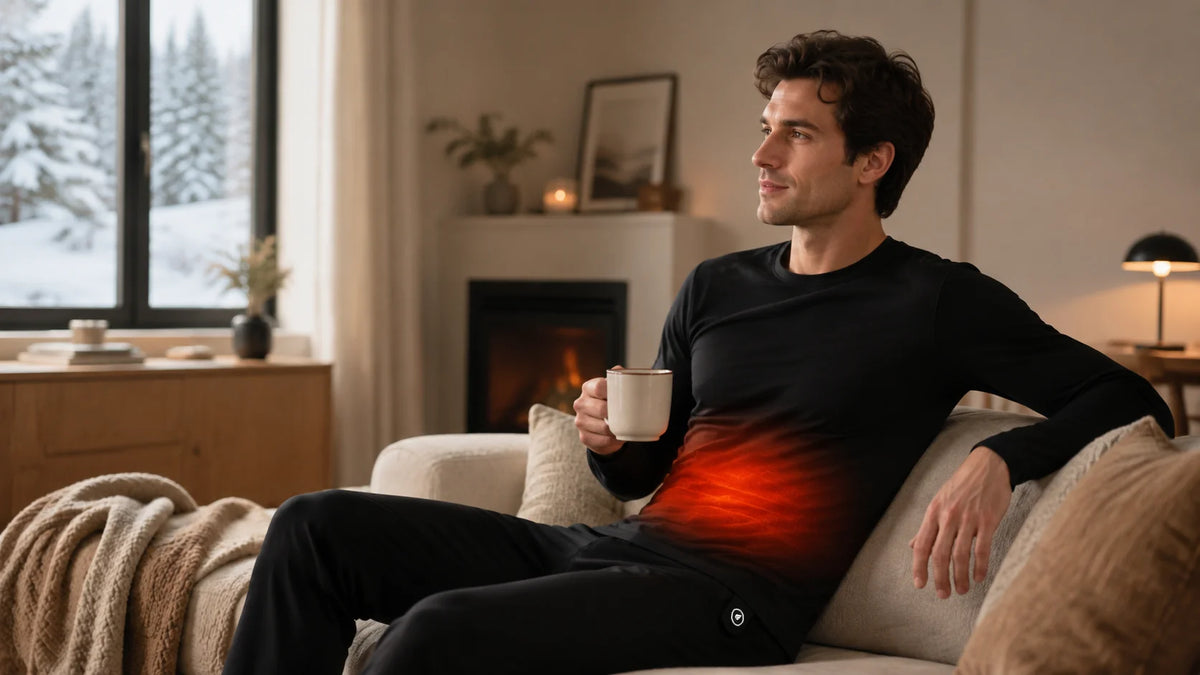 Savior Heat Men's Soft Wool-Blend Heated Base Layer Top product detail