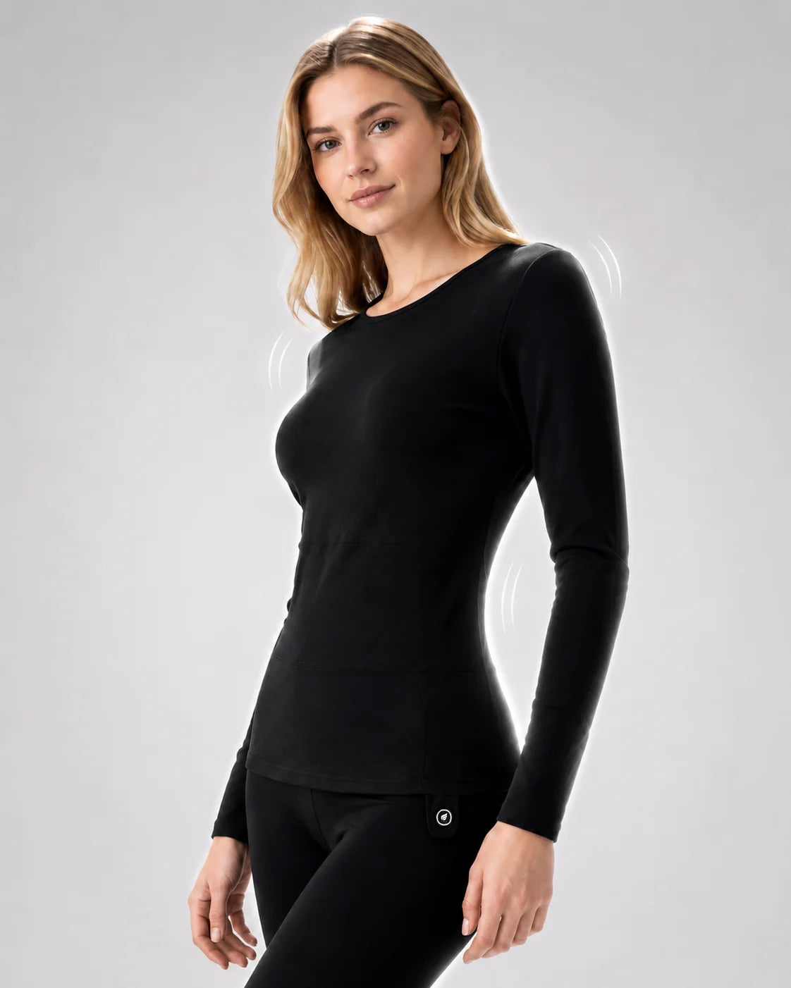 Skin-Safe Heating - Savior Heat Women's Soft Wool-Blend Heated Base Layer Top