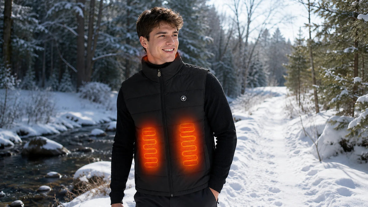 Long-Lasting Warmth - Savior Heat Men's Stretch-Side Heated Vest