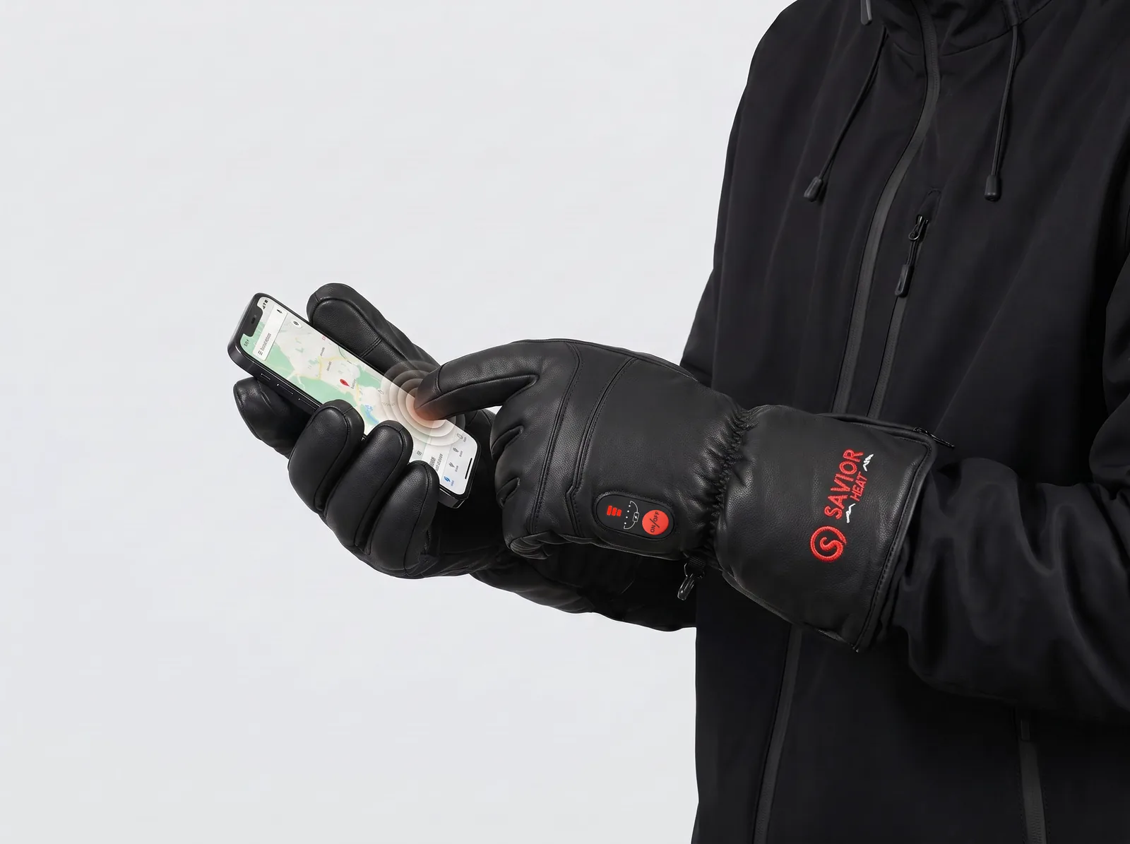 Touchscreen Friendly - Savior Heat S06 Full-Leather Heated Gloves