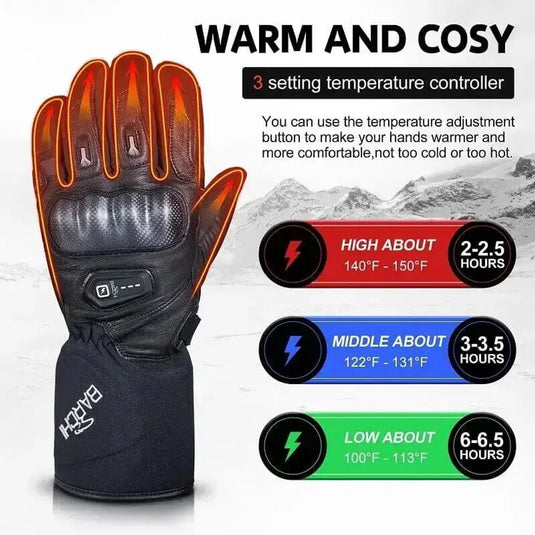 Heat setting control on Heated Motorcycle Gloves