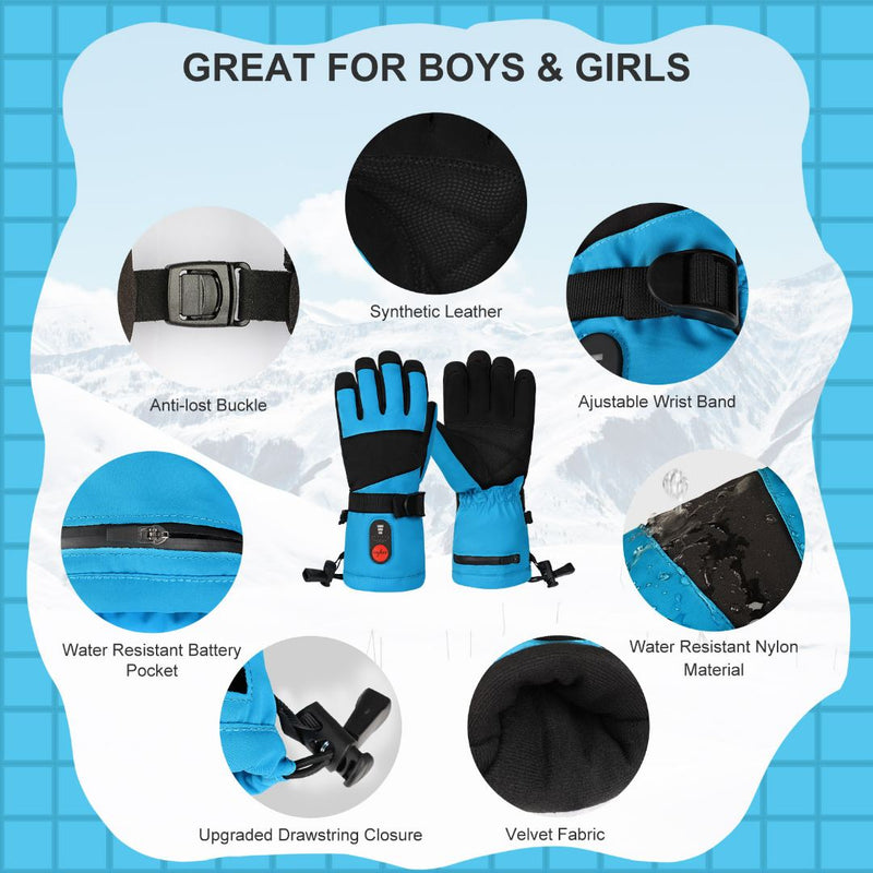 Chargez l&#39;image dans la visionneuse de la galerie, Savior Kids Heated Gloves - 7.4V Fast Heating, Touchscreen Compatible
