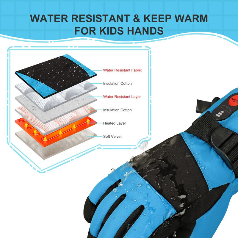 Chargez l&#39;image dans la visionneuse de la galerie, Savior Kids Heated Gloves - 7.4V Fast Heating, Touchscreen Compatible
