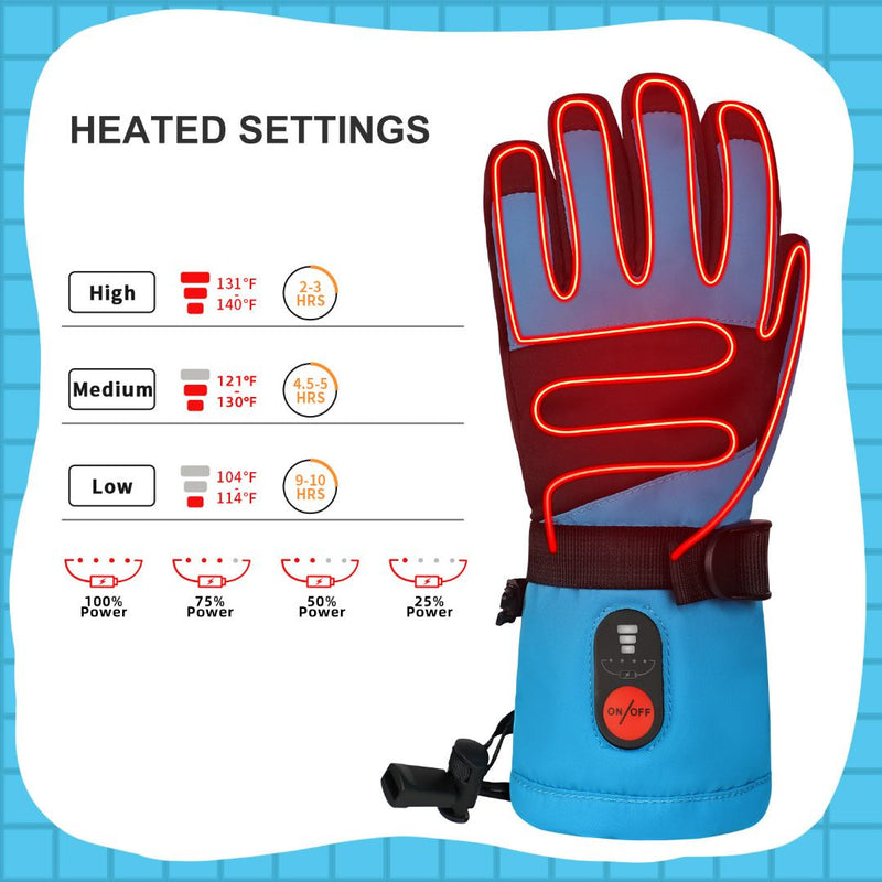 Chargez l&#39;image dans la visionneuse de la galerie, Savior Kids Heated Gloves - 7.4V Fast Heating, Touchscreen Compatible
