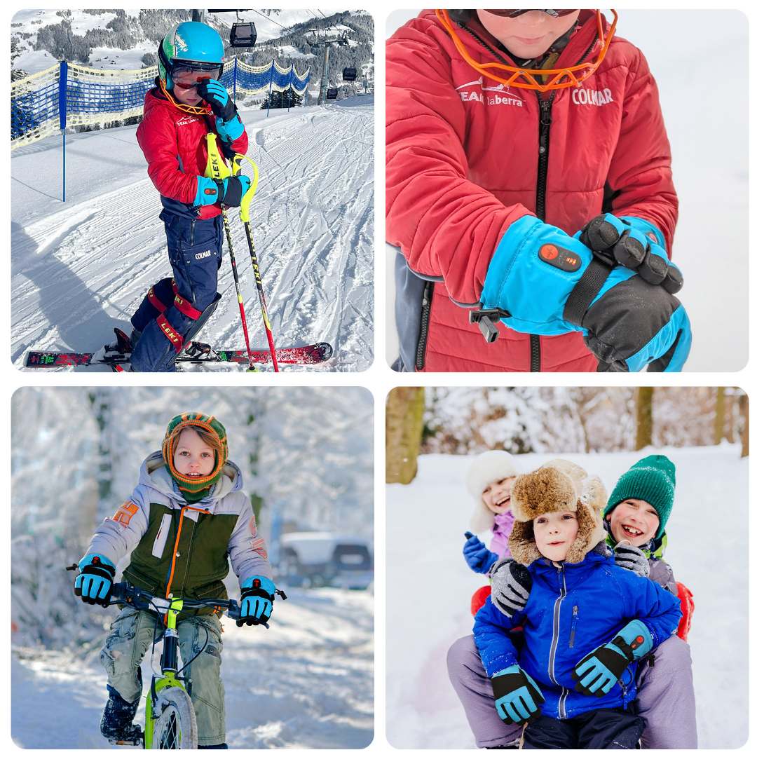 Savior Kids Heated Gloves - 7.4V Fast Heating, Touchscreen Compatible