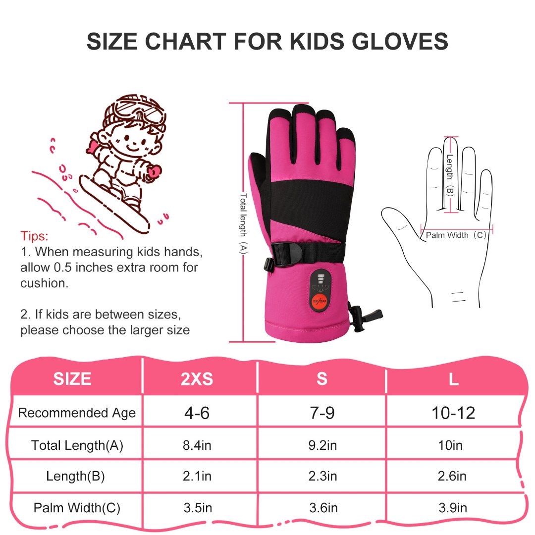 Savior Children’s Heated Gloves - 7.4V Battery, Full Hand Heating