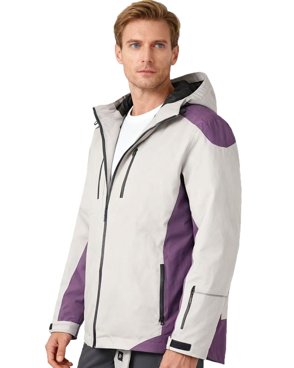 Men’s Heated Ski Jacket – Lightweight, Slim Fit, 3 Heating Zones, Fast Warm-Up, 7.4V 5200mAh Battery