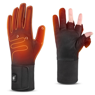 Fold Back Heated Fishing Gloves detail view