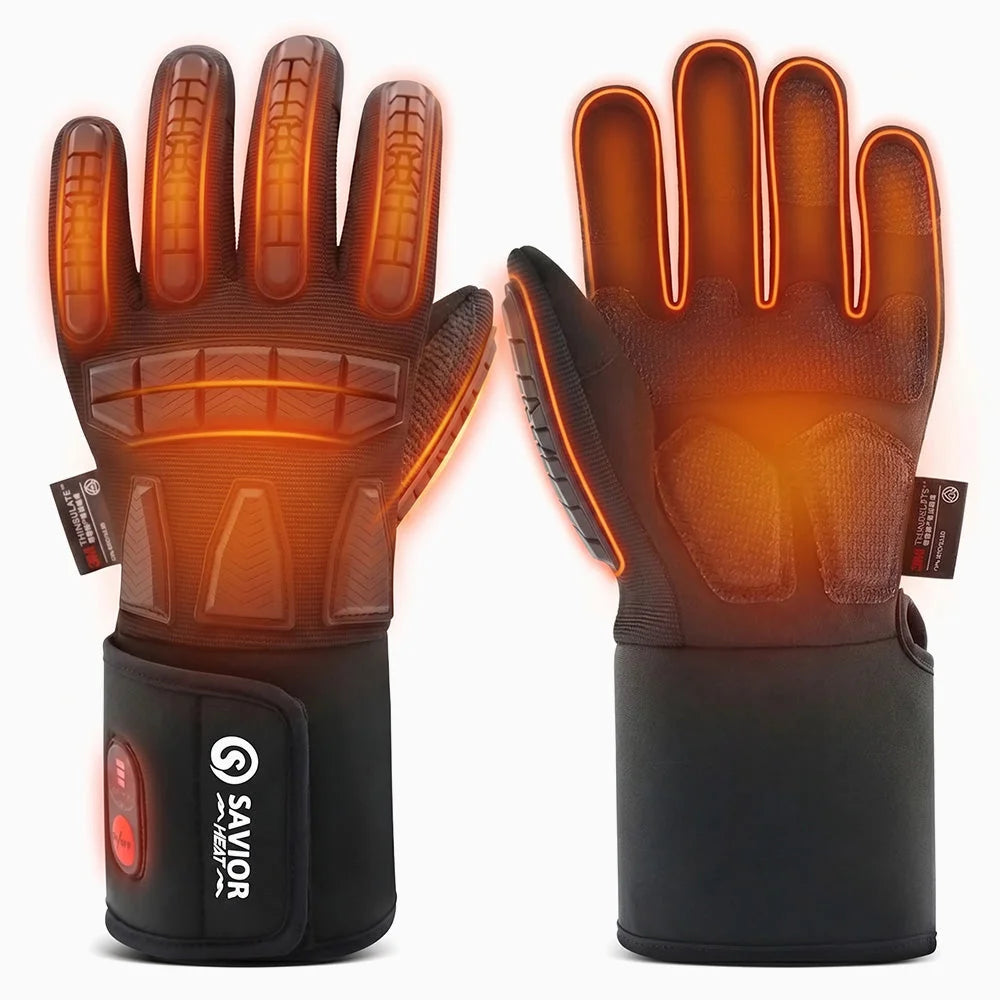 Heating zone coverage on Impact Protective Heated Work Gloves