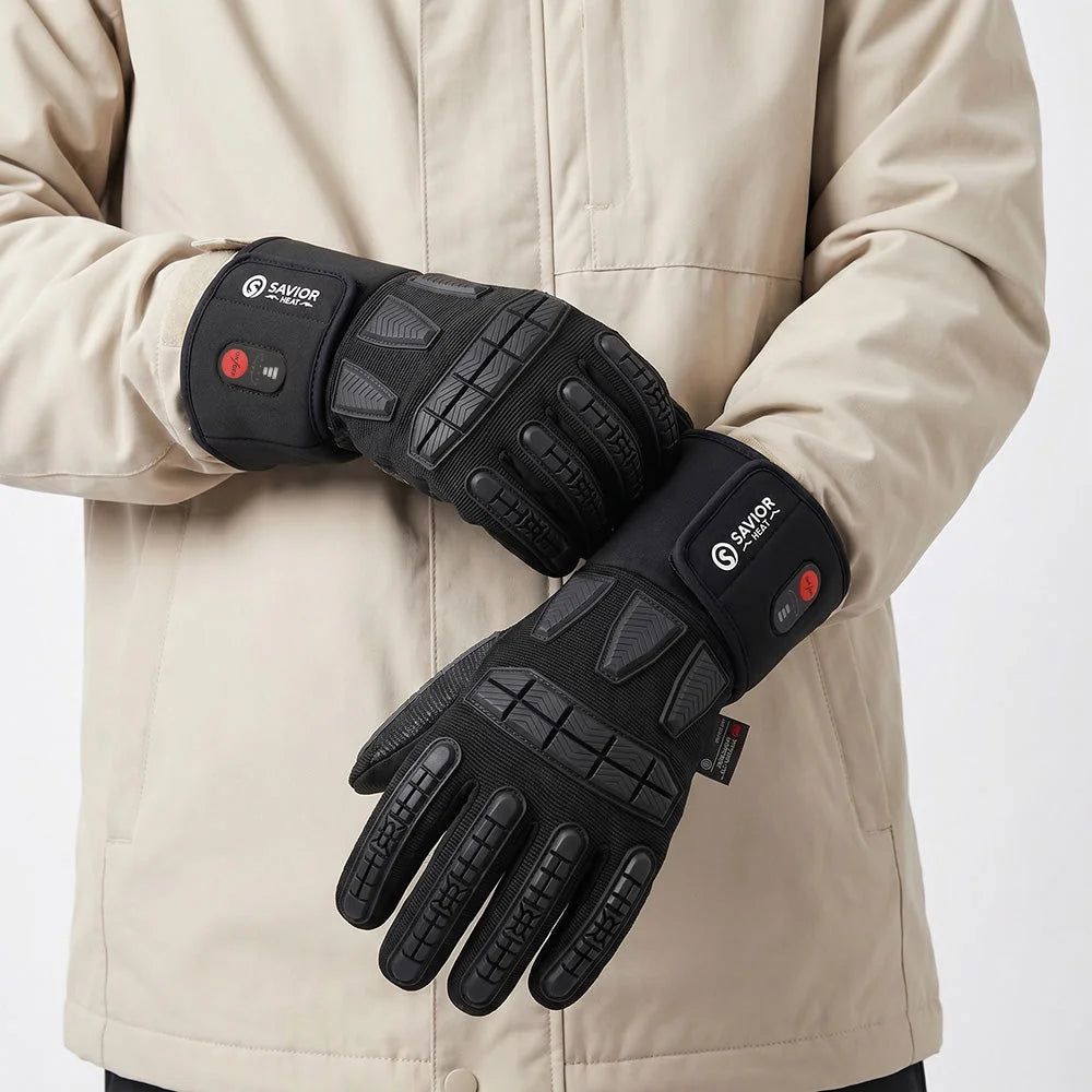 Impact Protective Heated Work Gloves for outdoor winter use
